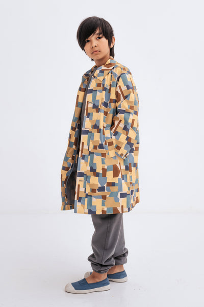 trenchcoat - army color block