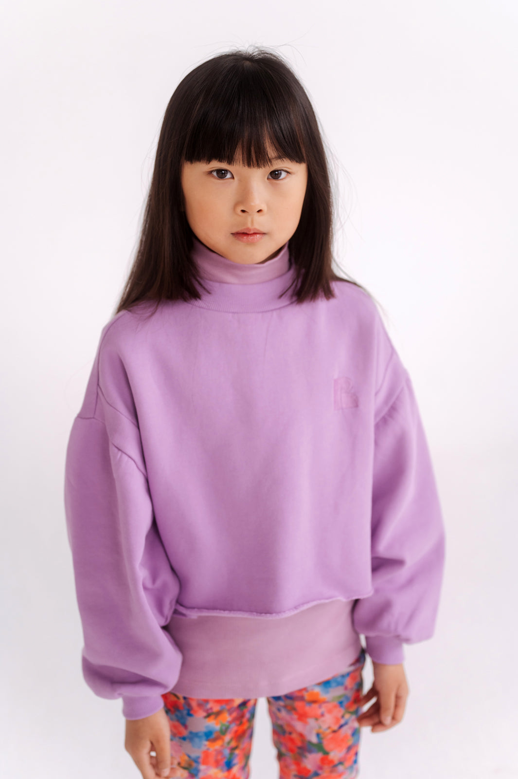 crop heart sweater - violet lilac