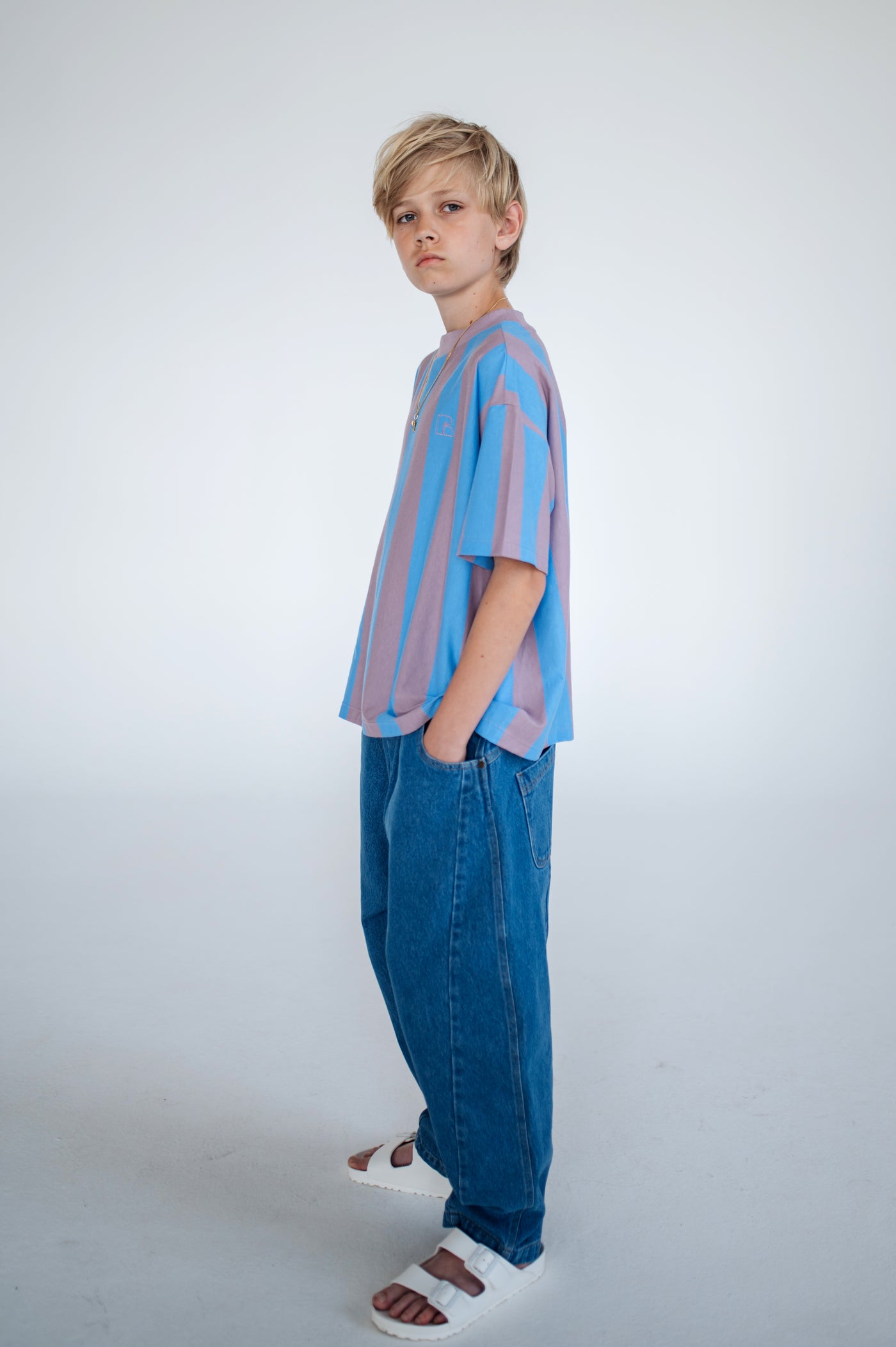 wide pant - medium blue