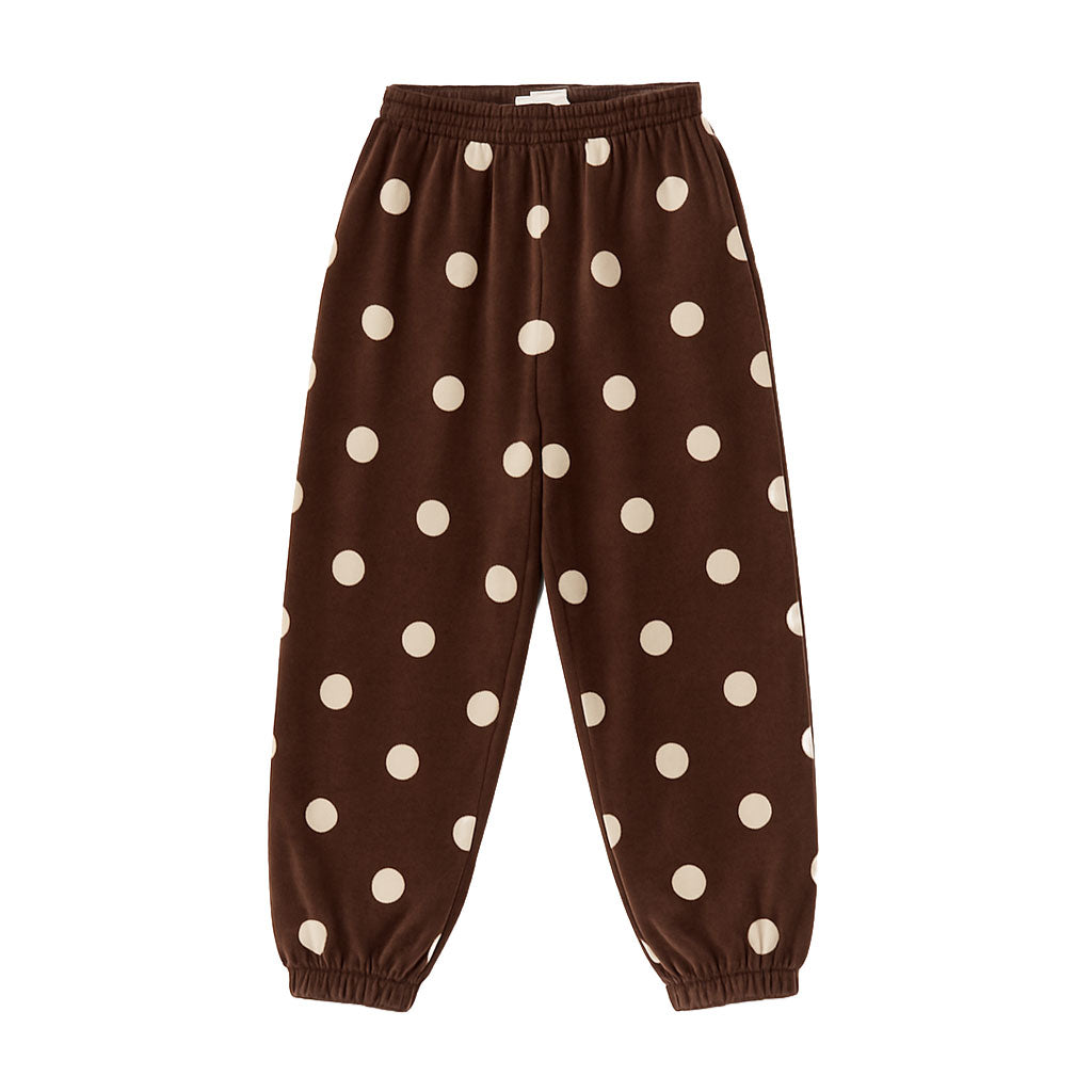 loose fit sweatpants - chocolate polka dot