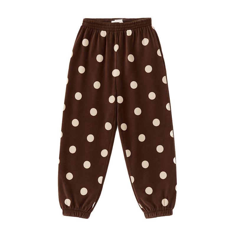 loose fit sweatpants - chocolate polka dot