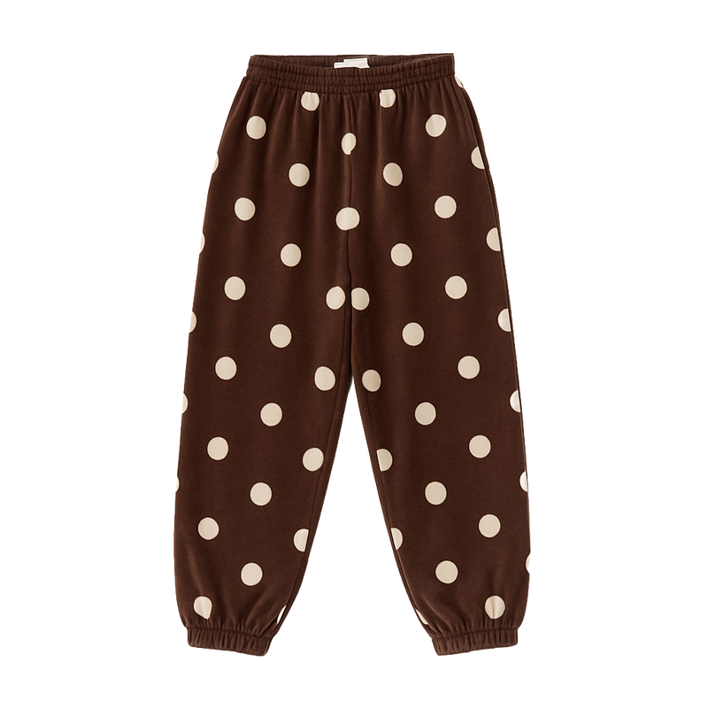 loose fit sweatpants - chocolate polka dot