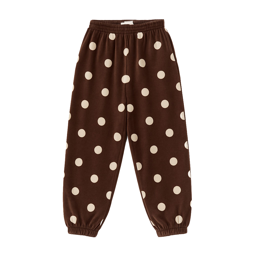 loose fit sweatpants - chocolate polka dot