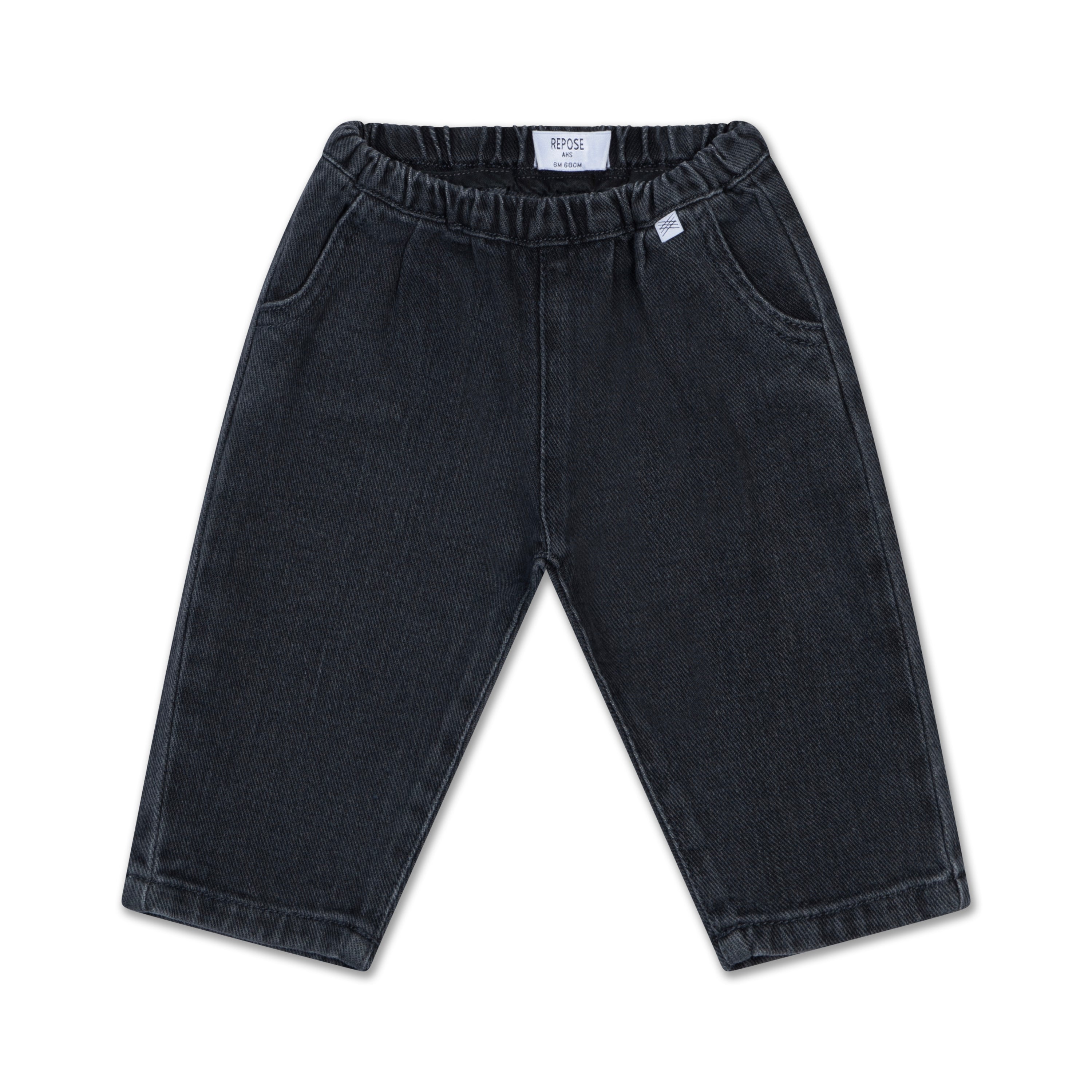 gewebte Jeanshose - mittelgrau