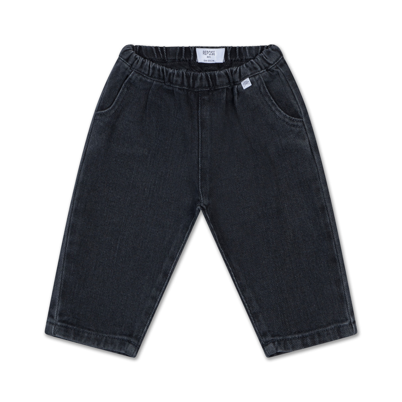 woven denim pants - medium grey