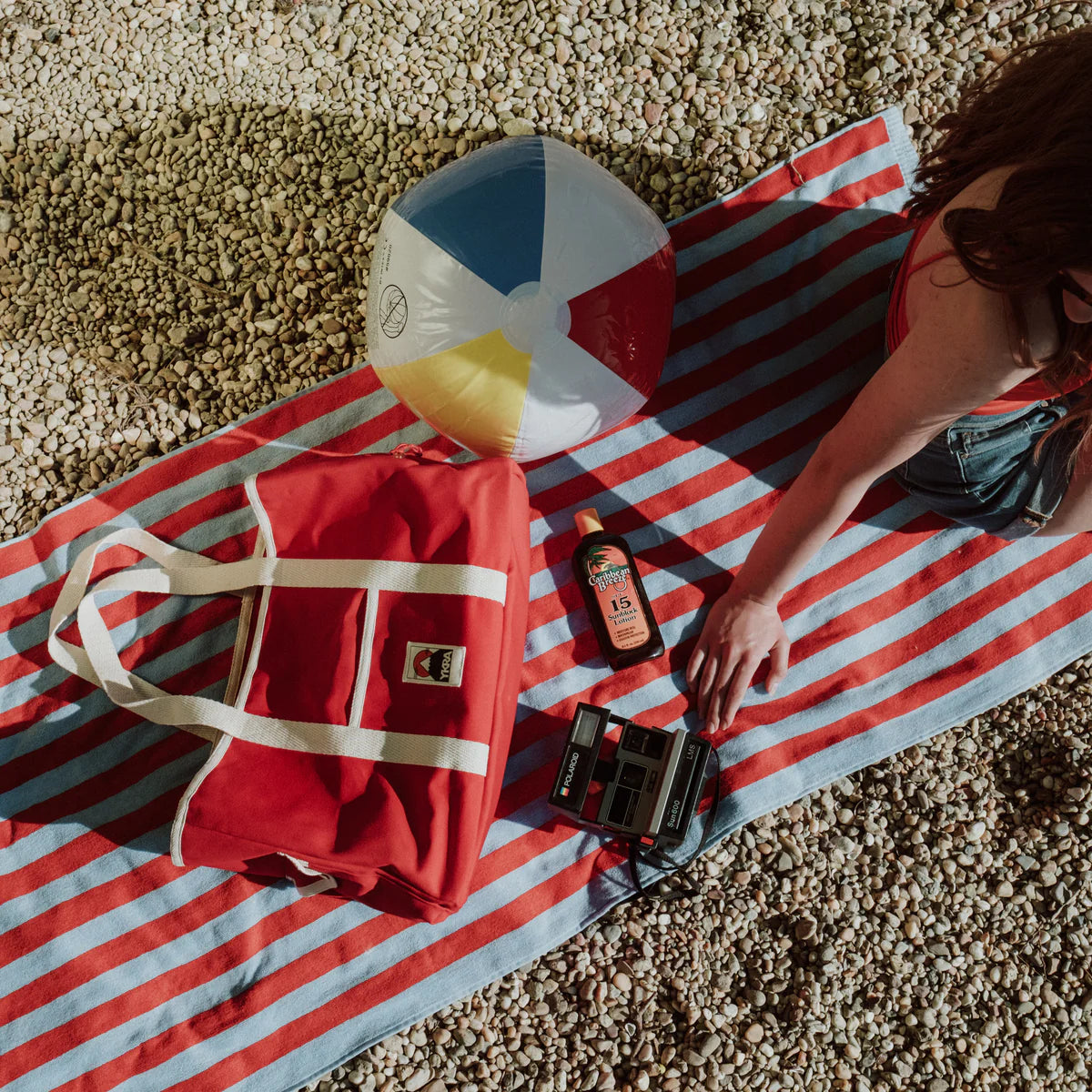 ykra beach bag - red