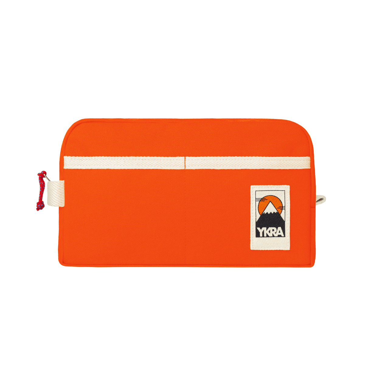YKRA Dopp Pack toiletry bag made from durable cotton canvas, featuring outer pockets and a carrying handle.