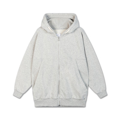 zip hoodie - light mixed grey