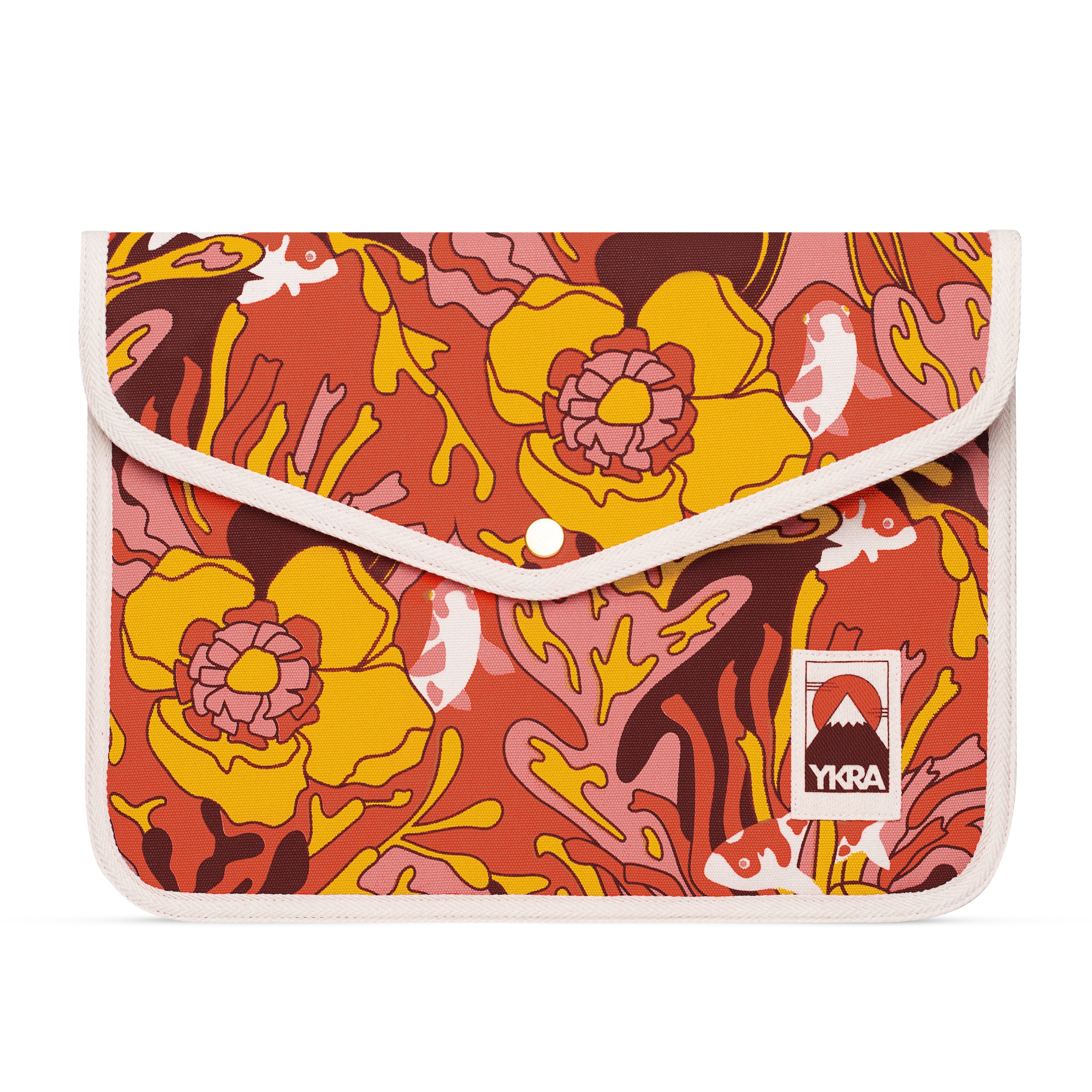 ykra laptop case medium - trippy fish rose