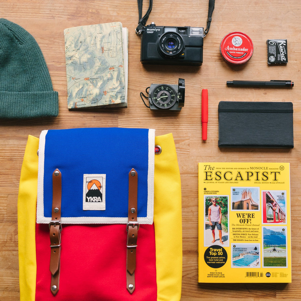 ykra Rucksack Matra Mini LS - Blau, Rot und Gelb