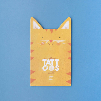 Set of ten charming cat-themed temporary tattoos for kids and adults – safe, easy to apply, and non-toxic