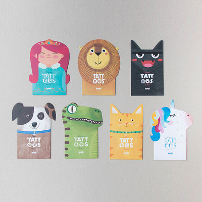 Set of ten adorable dog-themed temporary tattoos for kids and adults – safe, non-toxic, and fun