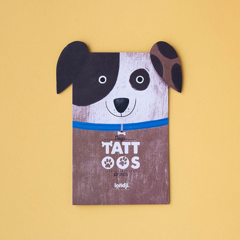 Set of ten adorable dog-themed temporary tattoos for kids and adults – safe, non-toxic, and fun