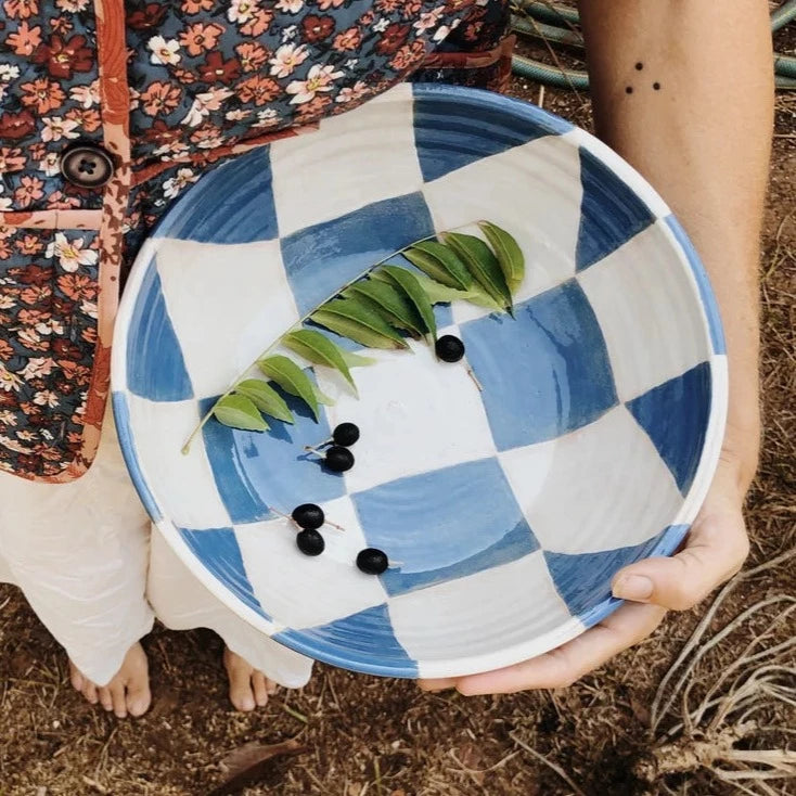 Checkered bowl blue Eloeil