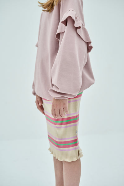 tube skirt - multi nude pink stripe