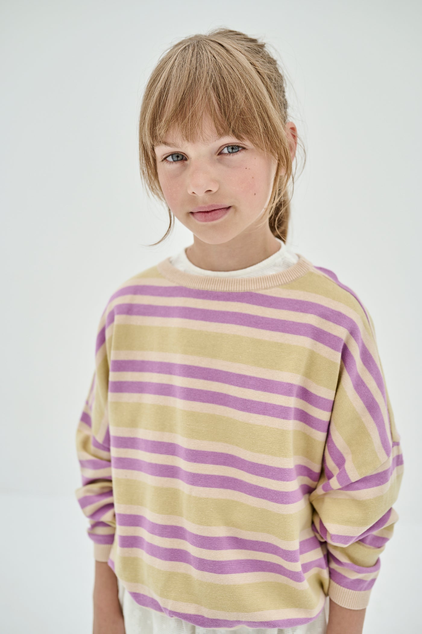 knit slouchy sweater - stripe