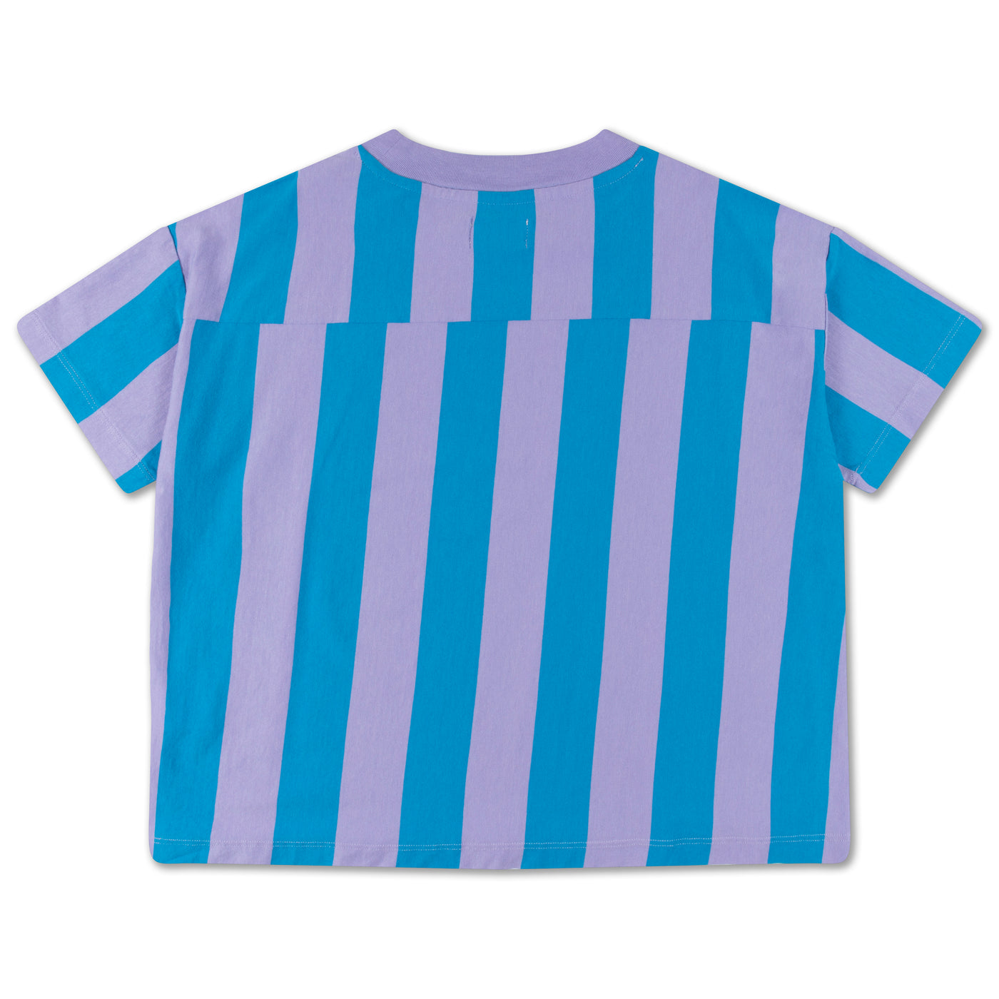 oversized tee - bright blue block stripe