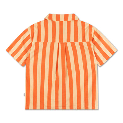 boxy shirt - tangerine block stripe