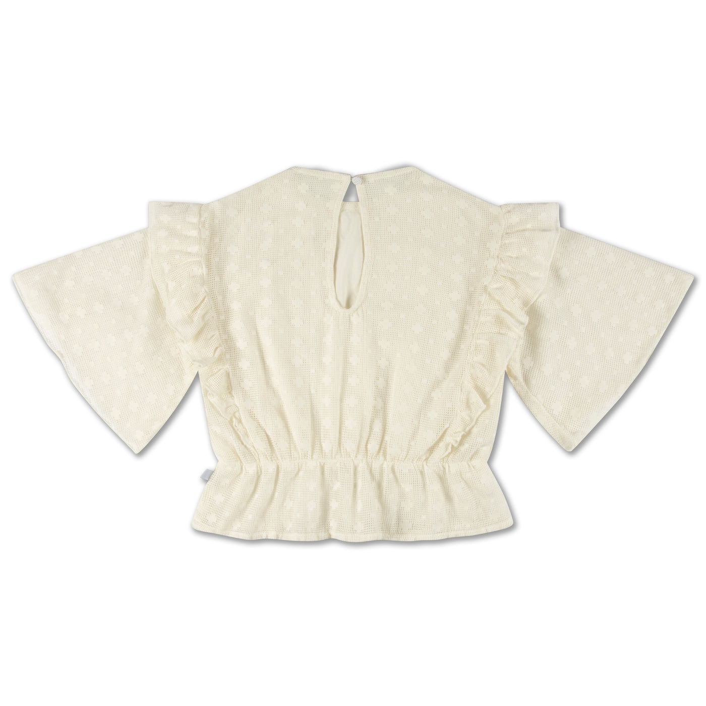 ruffle top - graphic lace summer nude