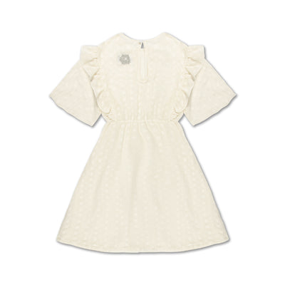 ruffle dress - graphic lace summer nude