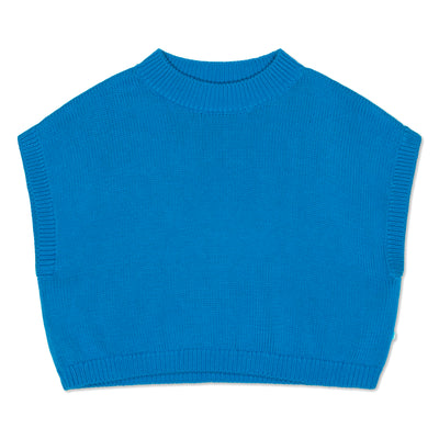knitted boxy top - bright blue