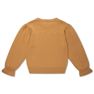 knit ruffle sweater - powder