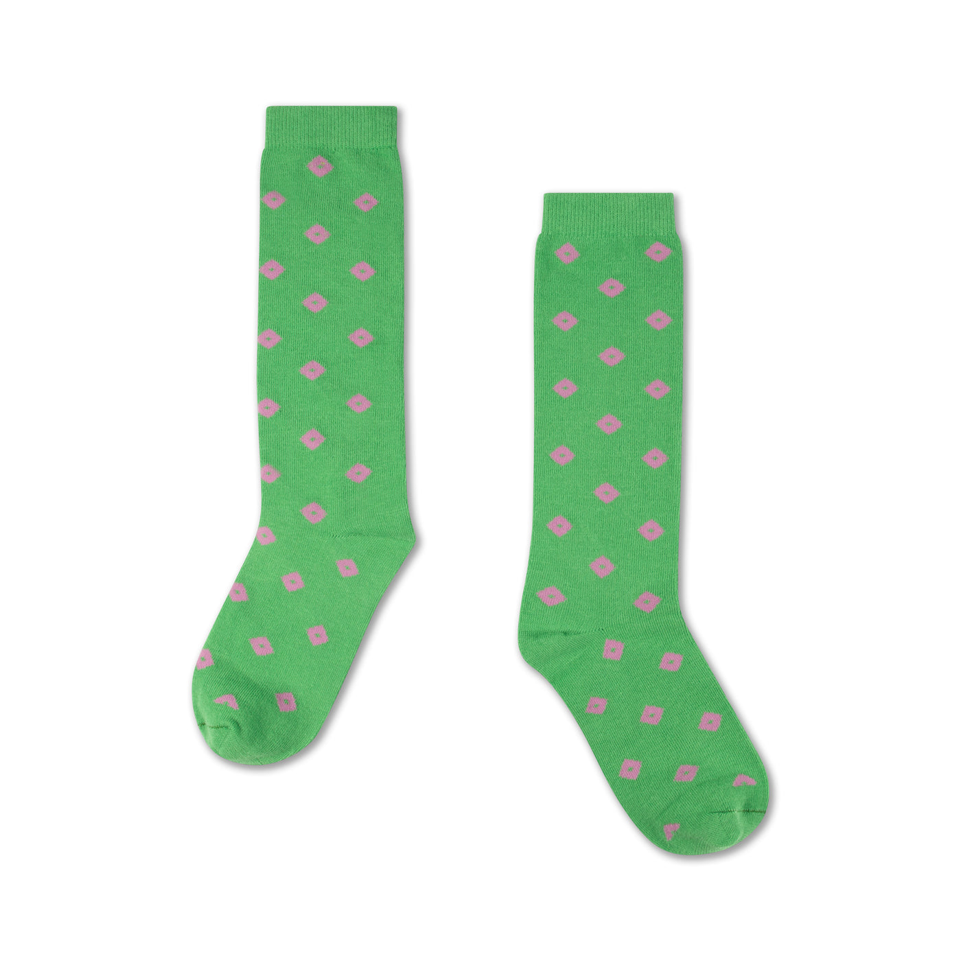knee socks spring green dice