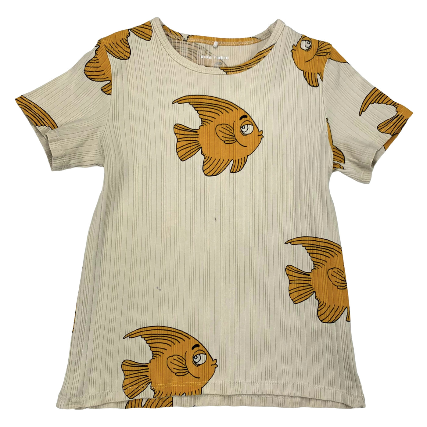 Mini Rodini t-shirt white fish print 8-9 y