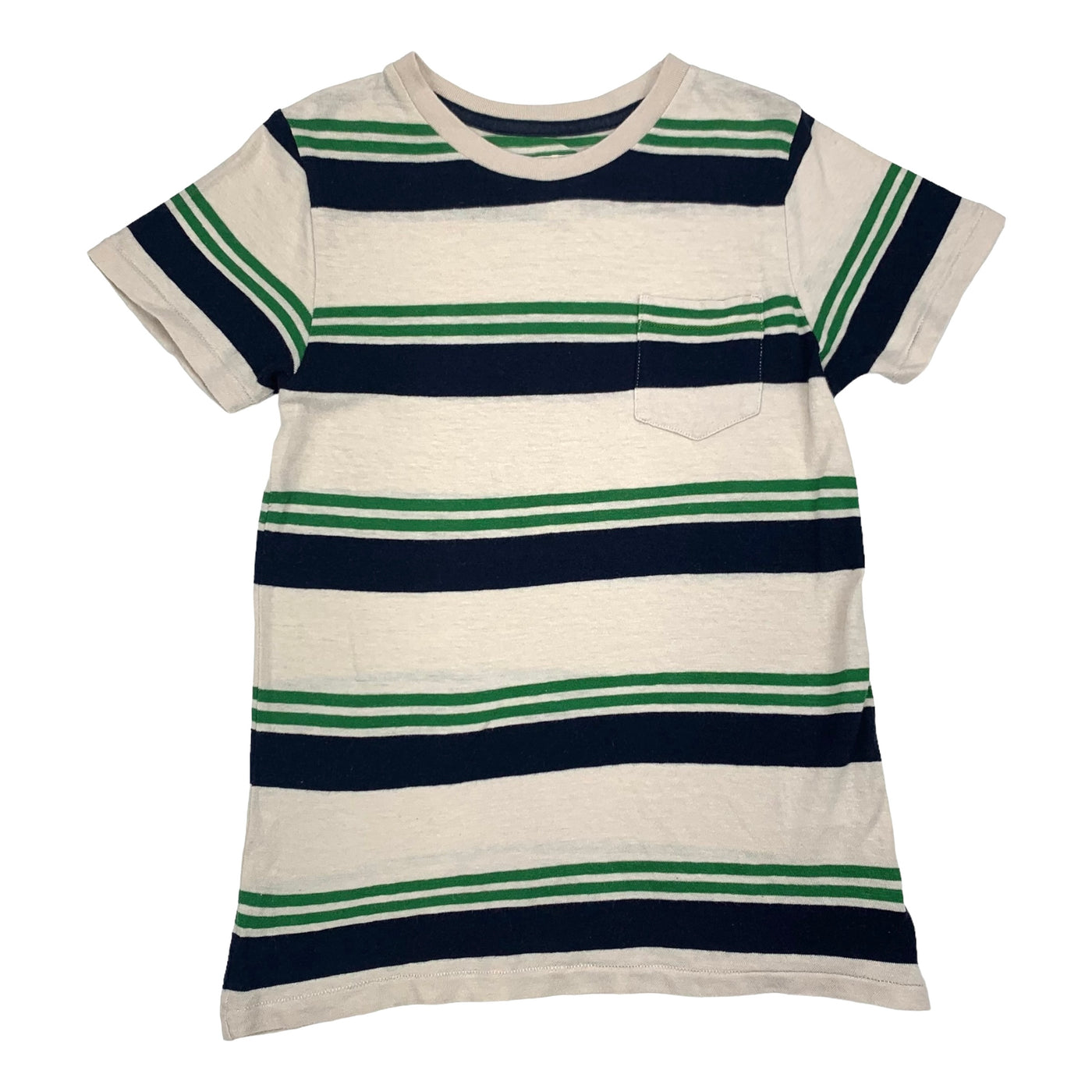 Bellerose tee shirt stripe white navy green size 10