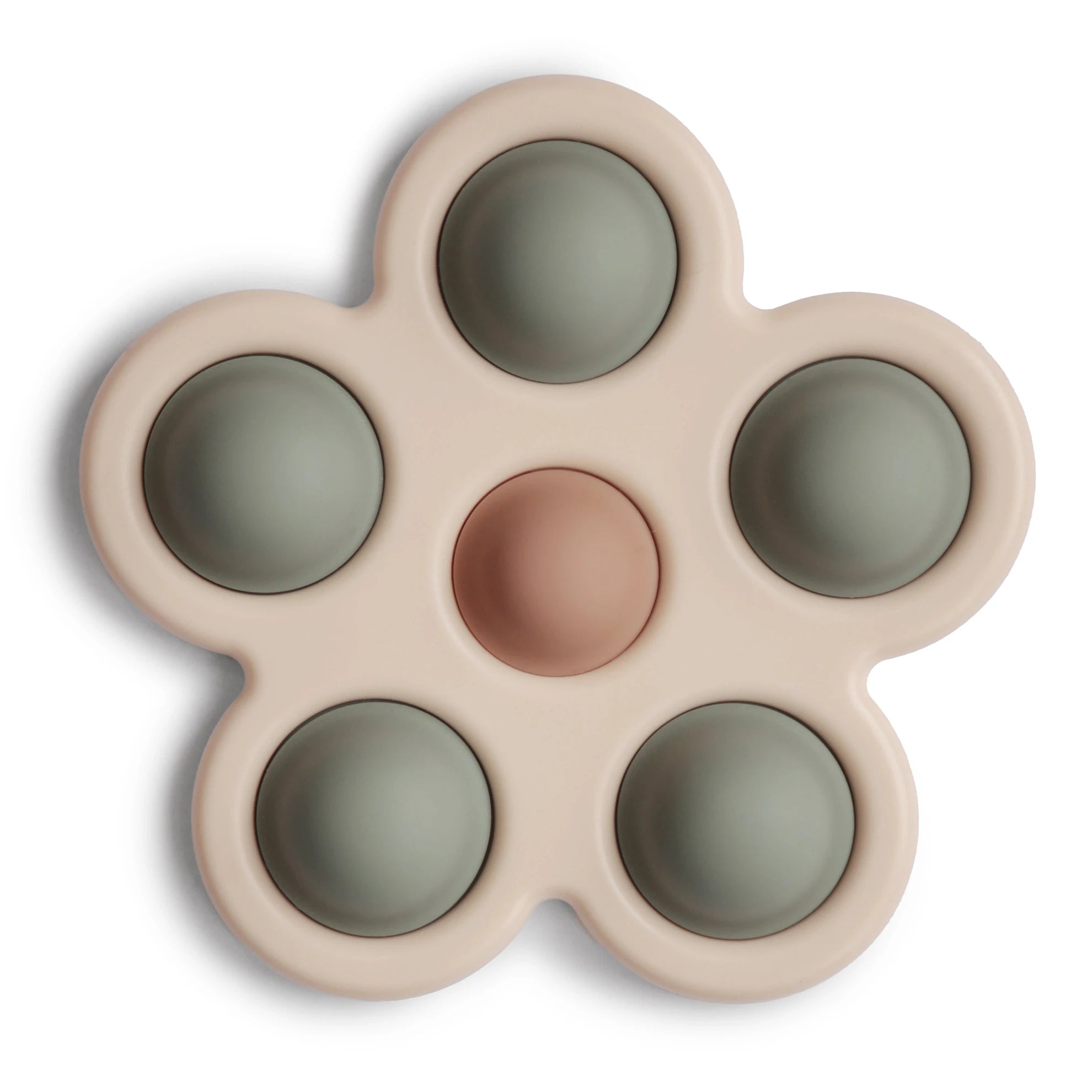 Mushie Flower Press Sensory Toy for Babies - BPA-free silicone toy for fine motor skill development