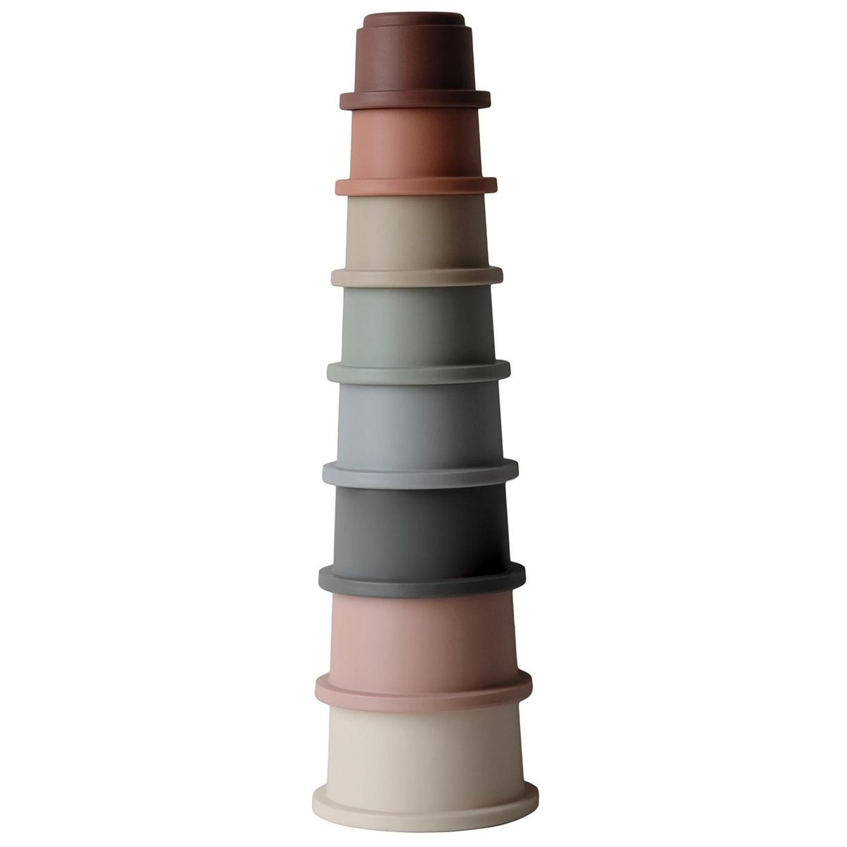 Mushie round tower stacking toy for babies - safe, BPA-free toy to develop motor and organization skills