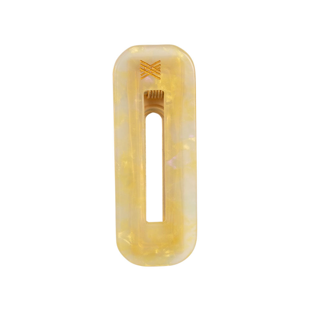 Squared clip soft yellow marble