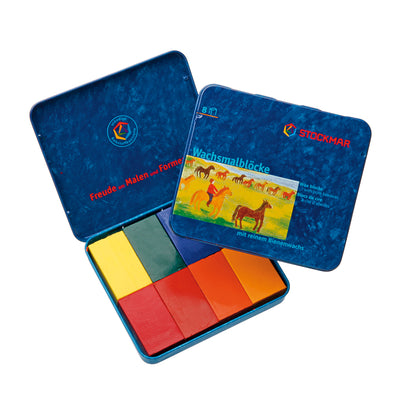 2 metal boxes of Stockmar beeswax block crayons 
